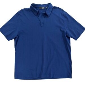 MURANO Liquid Luxury Mens Short Sleeve Polo Shirt Cotton Blue Size Large M75
